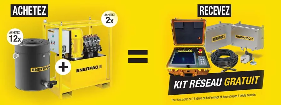 Kit réseau Enerpac offert pour levage synchronisé jusqu'à 32 points